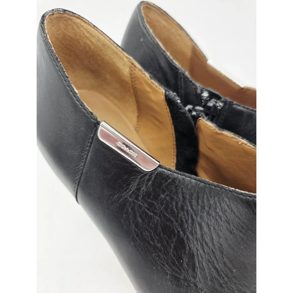COACH‎ Seneca Black Leather Women's Ankle Booties Size 8.5B
